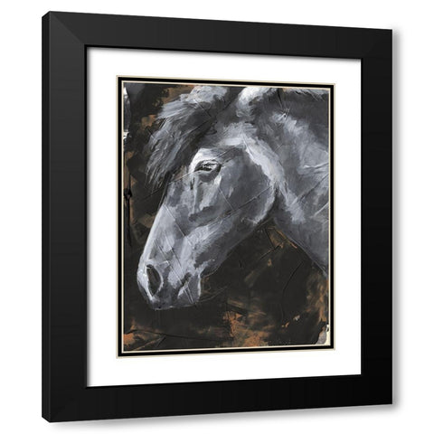 Tribeca Horse II Black Modern Wood Framed Art Print with Double Matting by Parker, Jennifer Paxton