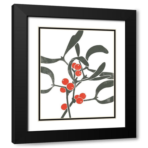 Colorblock Berry Branch III Black Modern Wood Framed Art Print with Double Matting by Scarvey, Emma