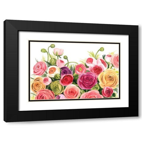 Ranunculus Panorama Black Modern Wood Framed Art Print with Double Matting by Popp, Grace