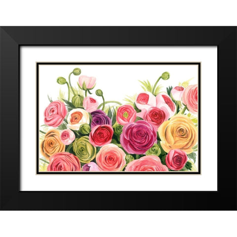 Ranunculus Panorama Black Modern Wood Framed Art Print with Double Matting by Popp, Grace