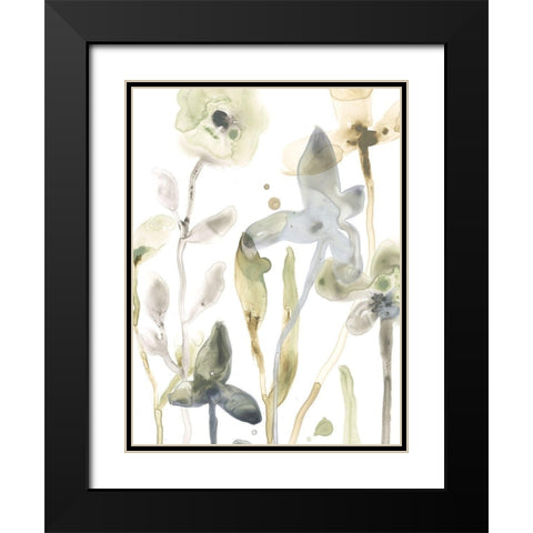 Stone Moss Stems III Black Modern Wood Framed Art Print with Double Matting by Vess, June Erica