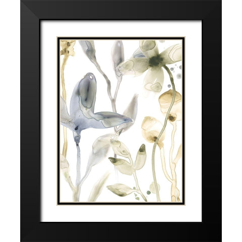 Stone Moss Stems IV Black Modern Wood Framed Art Print with Double Matting by Vess, June Erica