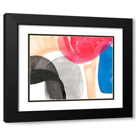 Intersected Shapes II Black Modern Wood Framed Art Print with Double Matting by Goldberger, Jennifer