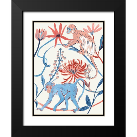 From the Jungle II Black Modern Wood Framed Art Print with Double Matting by Wang, Melissa