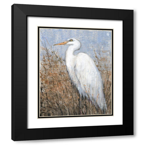 White Heron II Black Modern Wood Framed Art Print with Double Matting by OToole, Tim