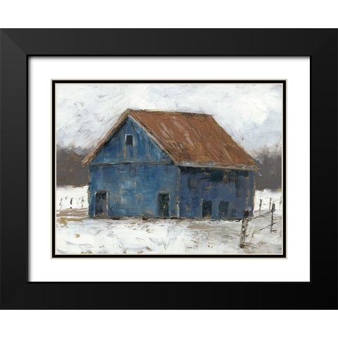 Blue Barn II Black Modern Wood Framed Art Print with Double Matting by Harper, Ethan