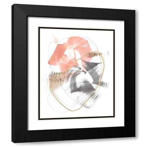 Blushing Circularity I Black Modern Wood Framed Art Print with Double Matting by Goldberger, Jennifer