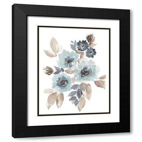 Blue and Chocolate Cascade I Black Modern Wood Framed Art Print with Double Matting by Goldberger, Jennifer