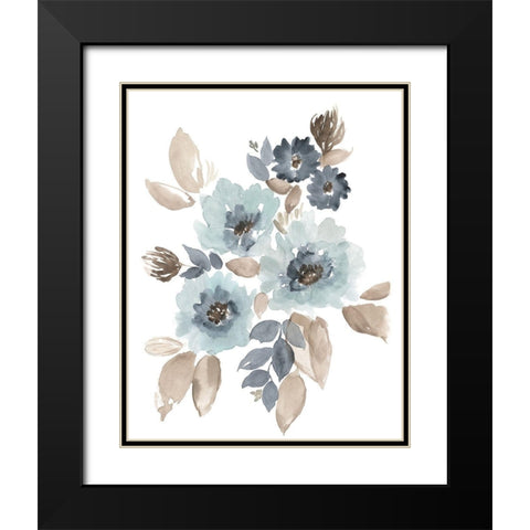 Blue and Chocolate Cascade I Black Modern Wood Framed Art Print with Double Matting by Goldberger, Jennifer