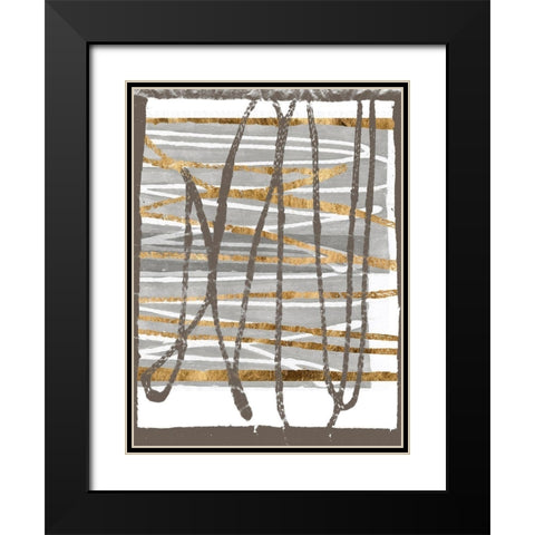 Golden Thread II Black Modern Wood Framed Art Print with Double Matting by Goldberger, Jennifer