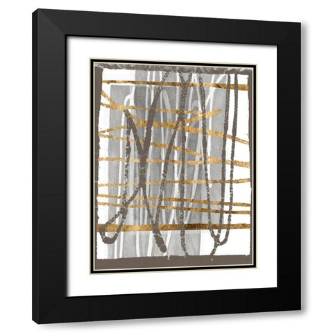 Golden Thread III Black Modern Wood Framed Art Print with Double Matting by Goldberger, Jennifer
