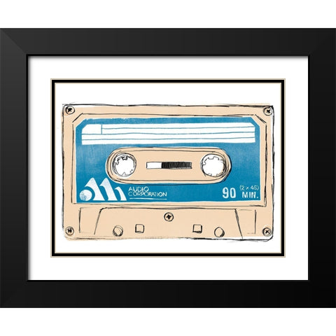 Mix Tape III Black Modern Wood Framed Art Print with Double Matting by Vess, June Erica