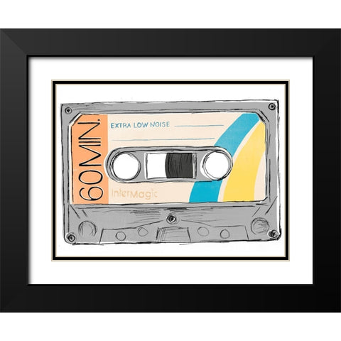 Mix Tape IV Black Modern Wood Framed Art Print with Double Matting by Vess, June Erica