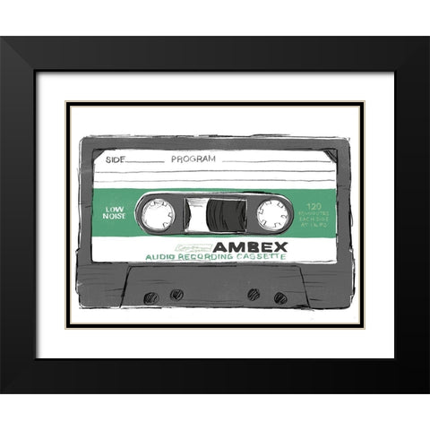 Mix Tape VI Black Modern Wood Framed Art Print with Double Matting by Vess, June Erica