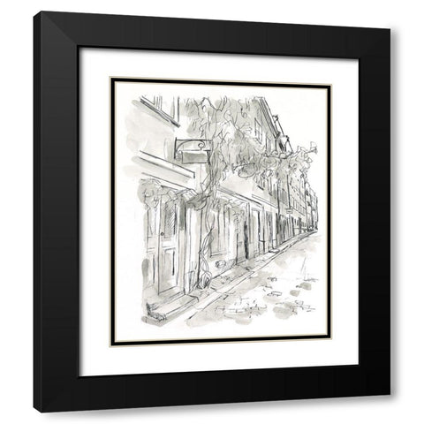 European City Sketch V Black Modern Wood Framed Art Print with Double Matting by Vess, June Erica