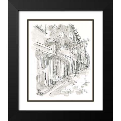 European City Sketch V Black Modern Wood Framed Art Print with Double Matting by Vess, June Erica
