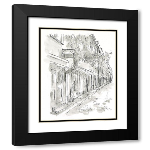 European City Sketch V Black Modern Wood Framed Art Print with Double Matting by Vess, June Erica