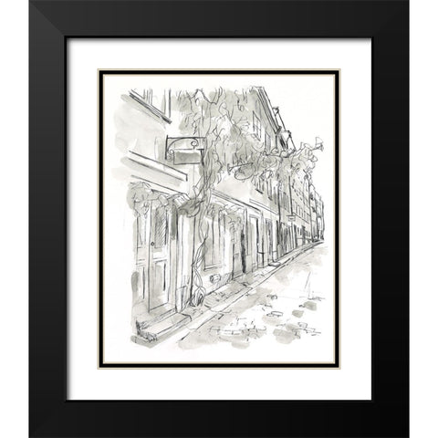 European City Sketch V Black Modern Wood Framed Art Print with Double Matting by Vess, June Erica
