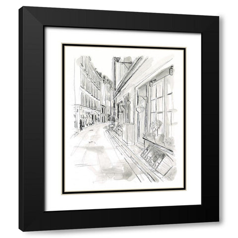 European City Sketch VI Black Modern Wood Framed Art Print with Double Matting by Vess, June Erica