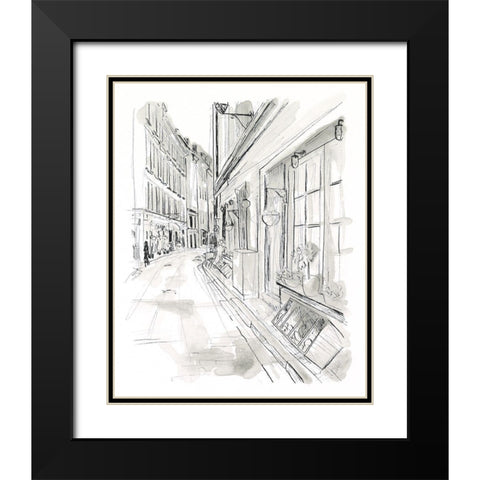 European City Sketch VI Black Modern Wood Framed Art Print with Double Matting by Vess, June Erica