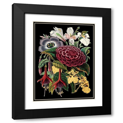 Garden Gathering II Black Modern Wood Framed Art Print with Double Matting by Unknown