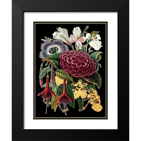 Garden Gathering II Black Modern Wood Framed Art Print with Double Matting by Unknown