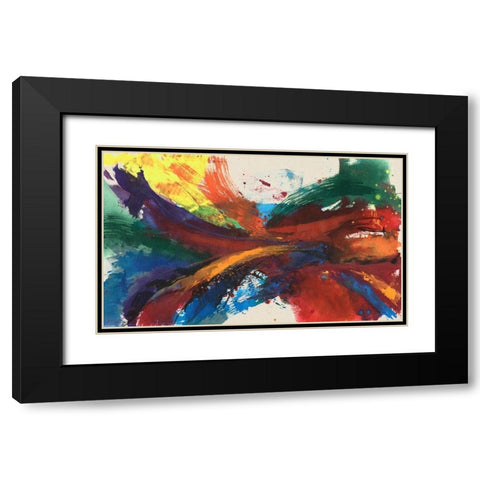 Twisting Rainbow I Black Modern Wood Framed Art Print with Double Matting by Goldberger, Jennifer