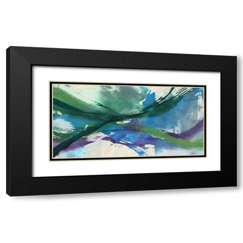 Undulating Citron I Black Modern Wood Framed Art Print with Double Matting by Goldberger, Jennifer