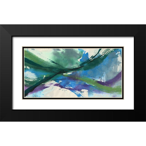 Undulating Citron I Black Modern Wood Framed Art Print with Double Matting by Goldberger, Jennifer
