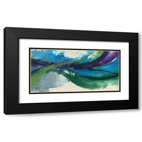 Undulating Citron II Black Modern Wood Framed Art Print with Double Matting by Goldberger, Jennifer