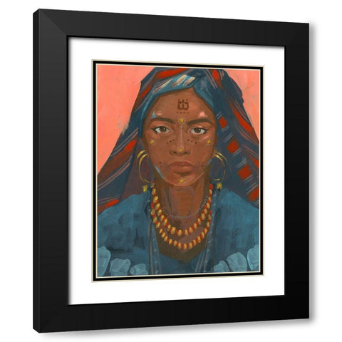 Wodaabe Woman II Black Modern Wood Framed Art Print with Double Matting by Green, Jacob