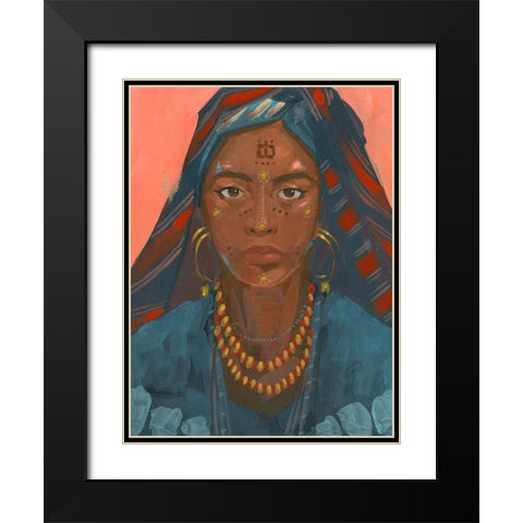 Wodaabe Woman II Black Modern Wood Framed Art Print with Double Matting by Green, Jacob