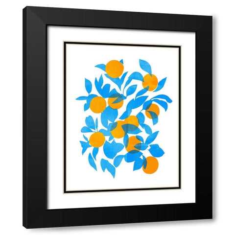 Bright Tangerines II Black Modern Wood Framed Art Print with Double Matting by Scarvey, Emma