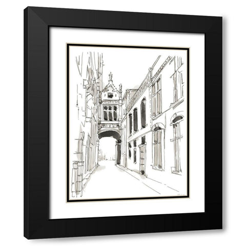 Pen and Ink Travel Studies III Black Modern Wood Framed Art Print with Double Matting by Harper, Ethan