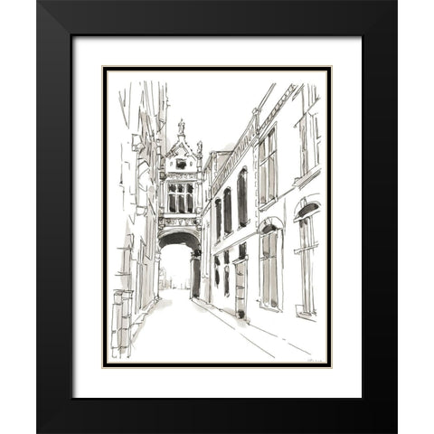 Pen and Ink Travel Studies III Black Modern Wood Framed Art Print with Double Matting by Harper, Ethan