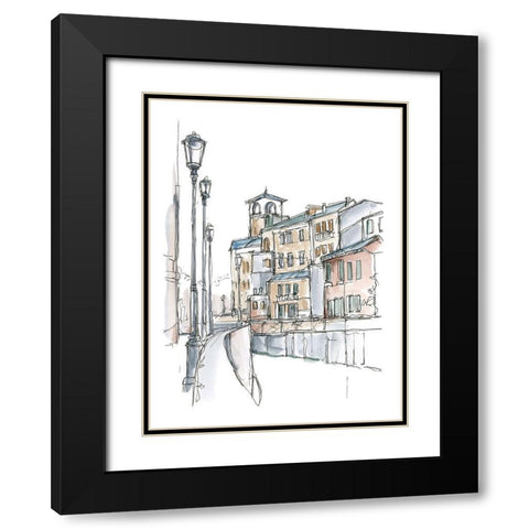 Watercolor Travel Sketchbook II Black Modern Wood Framed Art Print with Double Matting by Harper, Ethan