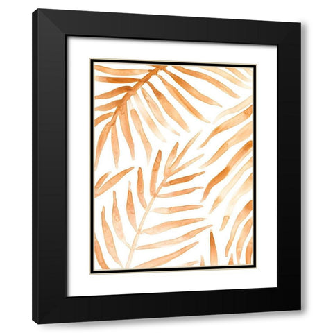 Rattan Leaves I Black Modern Wood Framed Art Print with Double Matting by Borges, Victoria