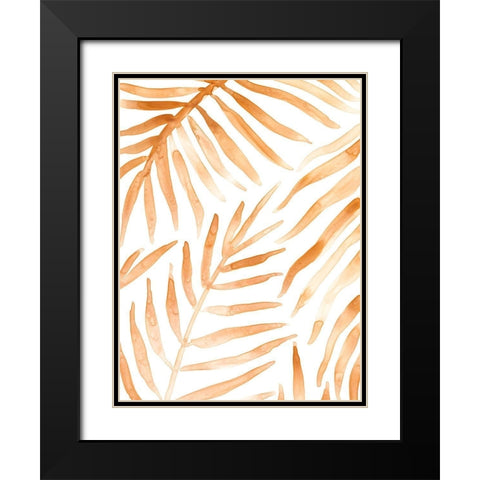 Rattan Leaves I Black Modern Wood Framed Art Print with Double Matting by Borges, Victoria