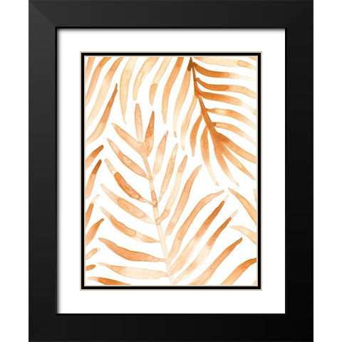 Rattan Leaves II Black Modern Wood Framed Art Print with Double Matting by Borges, Victoria