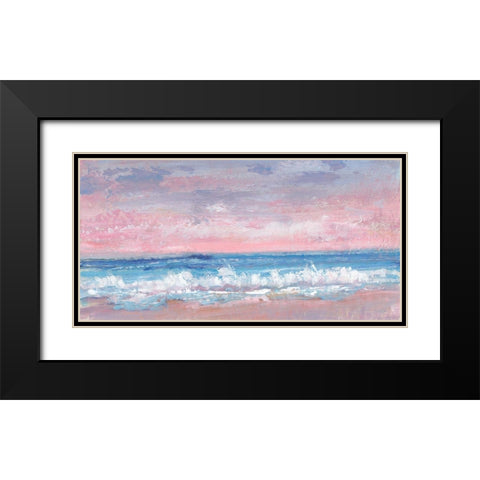 Coastal Pink Horizon I Black Modern Wood Framed Art Print with Double Matting by OToole, Tim