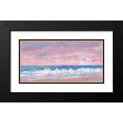 Coastal Pink Horizon II Black Modern Wood Framed Art Print with Double Matting by OToole, Tim