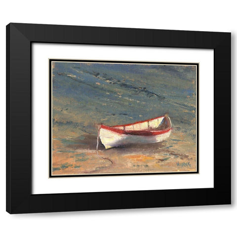 Beached Boat II Black Modern Wood Framed Art Print with Double Matting by Wendling, Marilyn