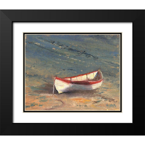 Beached Boat II Black Modern Wood Framed Art Print with Double Matting by Wendling, Marilyn