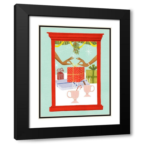 Retro Jingle Ball II Black Modern Wood Framed Art Print with Double Matting by Popp, Grace