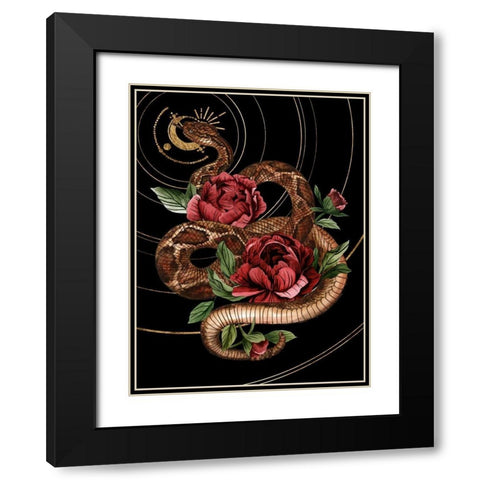 Burn and Shine IV Black Modern Wood Framed Art Print with Double Matting by Wang, Melissa