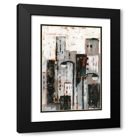 Illuminated City II Black Modern Wood Framed Art Print with Double Matting by Harper, Ethan