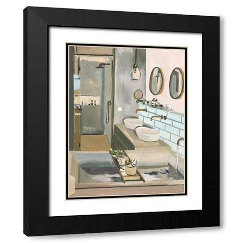 Stealing Moments II Black Modern Wood Framed Art Print with Double Matting by Wang, Melissa