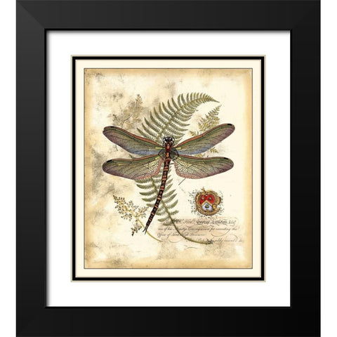 Regal Dragonfly I Black Modern Wood Framed Art Print with Double Matting by Vision Studio