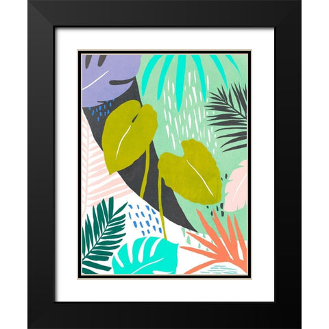Jazzy Jungle I Black Modern Wood Framed Art Print with Double Matting by Warren, Annie