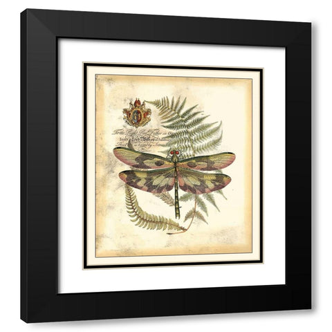 Regal Dragonfly IV Black Modern Wood Framed Art Print with Double Matting by Vision Studio